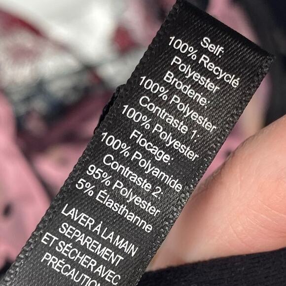 For Love & Lemons Zinnia Bra Floral Embroidered Unlined Underwire Black Pink 38D - Picture 11 of 11